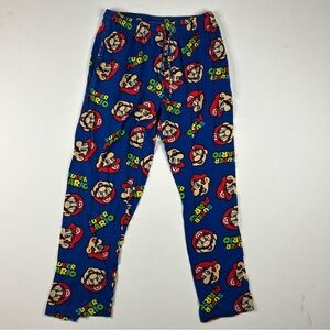 Super Mario Vintage Nintendo AOP unisex Fleece Pajama Pants Size Medium RARE